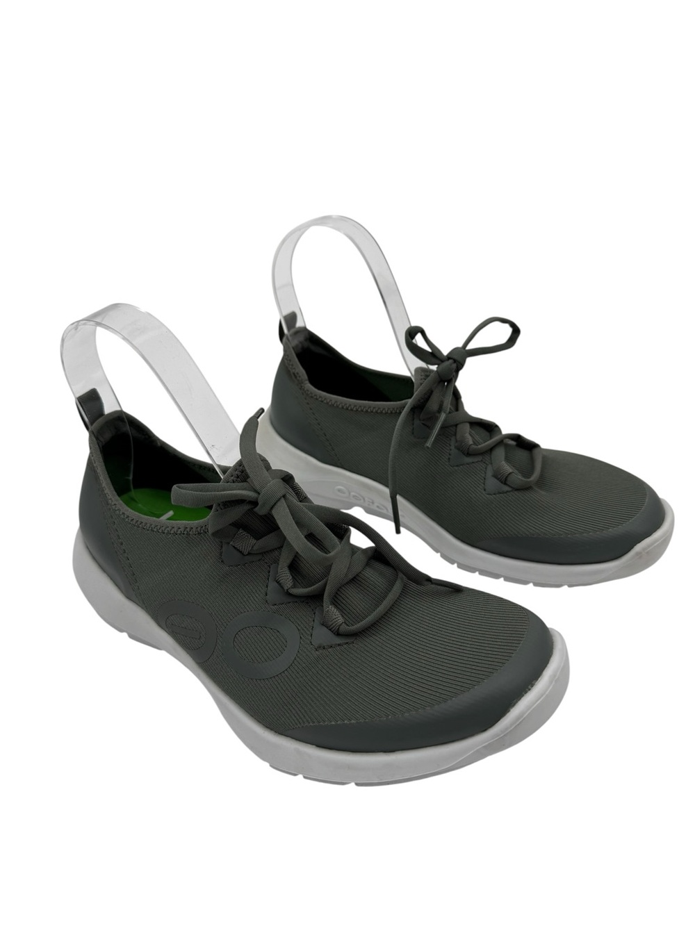 OOFOS OOmg Sport LS Low Recovery Sneakers Sage Green Knit Lace Up Womens 8